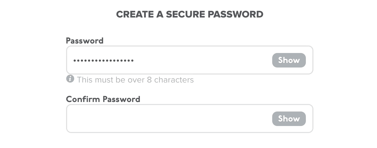 Animation of password field toggle
