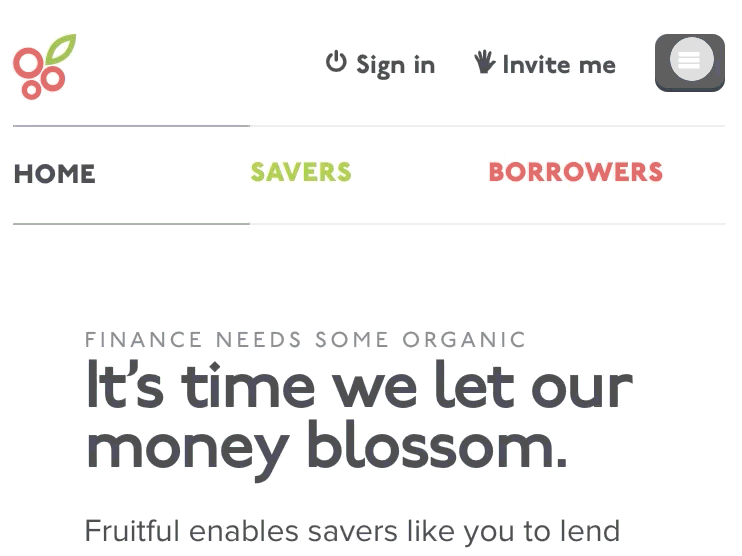 A snippet of the Fruitful’s marketing website